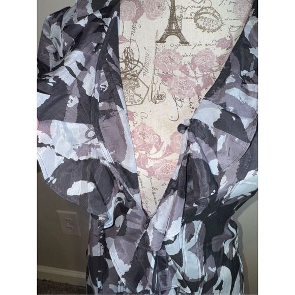 BANANA REPUBLIC Pink Scoop Neck Collared Cap Sleeve Sleeveless BLOUSE Top S - Picture 4 of 5